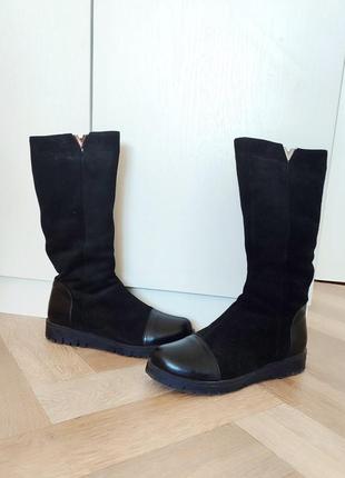 Роскошные теплые сапоги из натуральной кожи