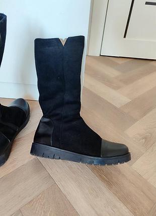 Роскошные теплые сапоги из натуральной кожи