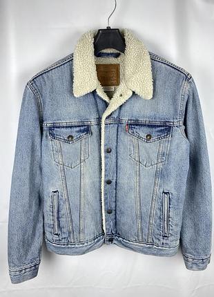 Джинсовая куртка шерпа levis