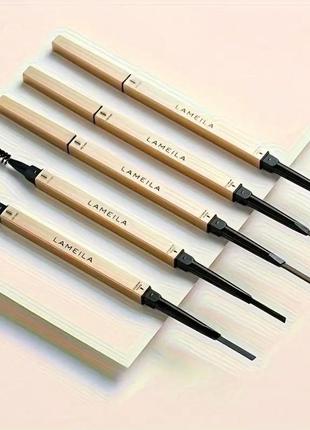 Водостойкий двусторонний выдвижной карандаш для бровей серый