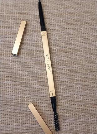 Водостойкий двусторонний выдвижной карандаш для бровей серый