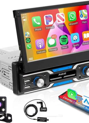 Rimoody бездротове carplay android автомобільне радіо 1 din з модулем dab/dab+ android автомобільна навігація gps wifi 7-дюймовий