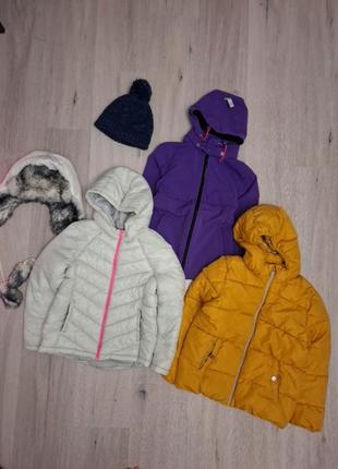 Набір курток та шапок 134 зимня, демісезон