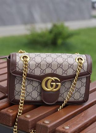 Сумка gucci brown/beige