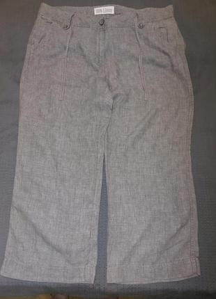 George. женские льняные штаны. цвет - серый/хаки. размер uk 18 (52/54). лето, тёплая весна и осень.