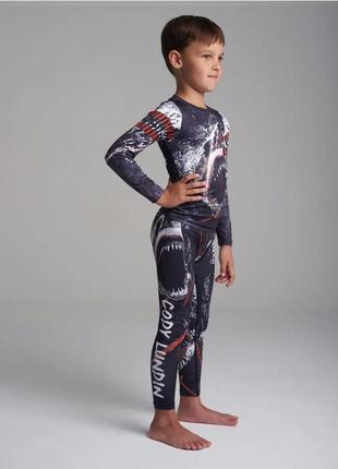 Детский рашгард. комплект 3в1. компрессионный костюм : рашгард, шорты, леггинсы....