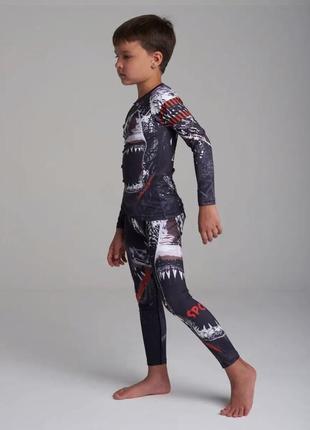Детский рашгард. комплект 3в1. компрессионный костюм : рашгард, шорты, леггинсы....