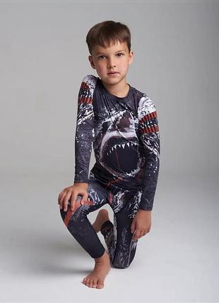 Детский рашгард. комплект 3в1. компрессионный костюм : рашгард, шорты, леггинсы....