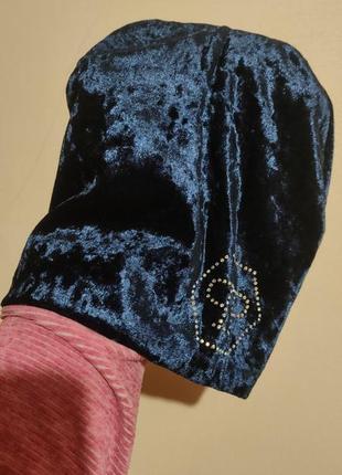 Шапка женская стильная тренд велюр