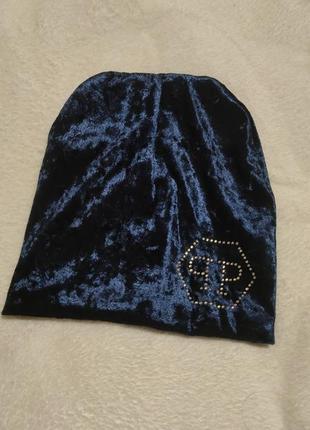 Шапка женская стильная тренд велюр