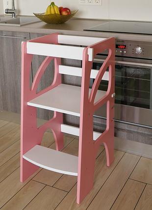 Вежа помічник монтессорі зростаюча childwood - tower рожева+біла
