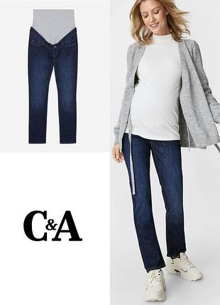 Красивые качественные джинсы с карманами для беременных c&a mama skinny батал этикетка