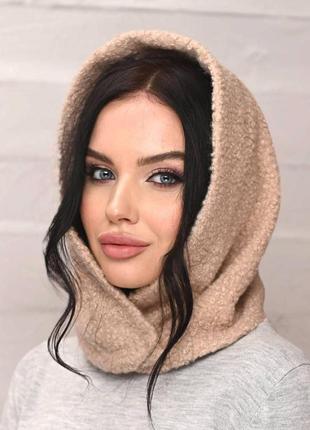 Капюшон  з тканини букле   повний фліс