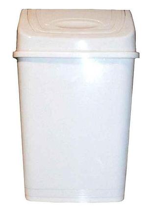 Відро пл. 8,5л для сміття з поворотною кришкою (біле) тм консенсус