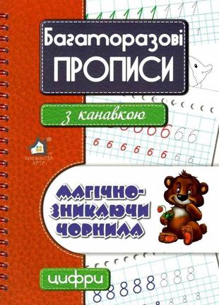 Багаторазові прописи з канавкою цифри (червоний)