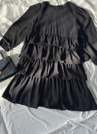 Коротка чорна сукня zara