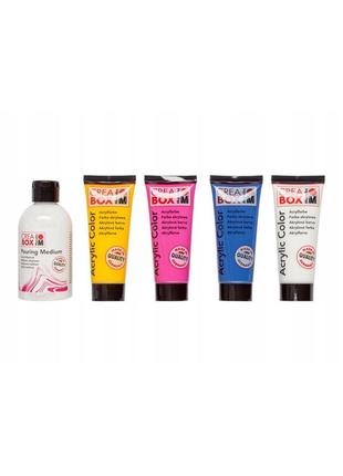 Набір для fluid art - рідкий акрил 4 кольори комбінований creabox marabu