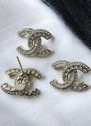 Серьги шанель из медицинского золота stainless steel