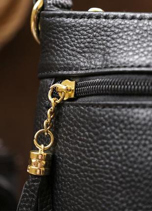Небольшая кожаная женская сумка vintage 20685 черный9 фото