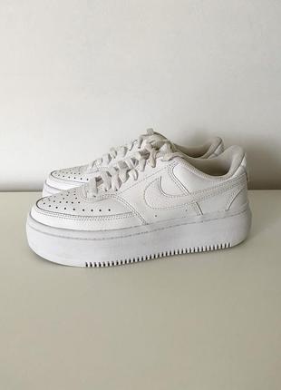 Nike белые кроссовки кожа court vision alta салаттер dm0113 100 8