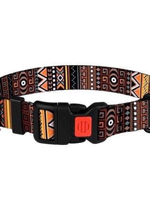 Нашийник bronzedog urban етнічний для собак нейлоновий помаранчевий розміру xl (2800000000325)