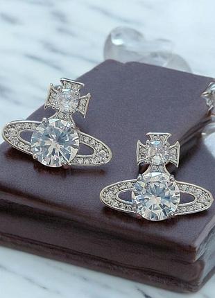 Серьги вивьен вествуд из медицинского золота stainless steel