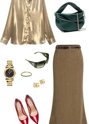 Очень красивая золотистая рубашка4 фото