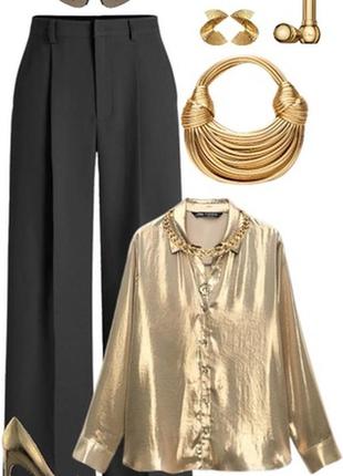 Очень красивая золотистая рубашка6 фото