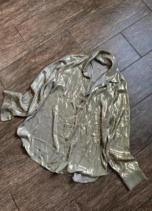 Очень красивая золотистая рубашка7 фото