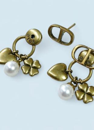 Серьги диор из медицинского золота stainless steel