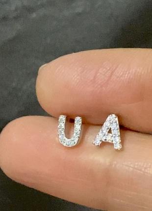 Серебряные s925 серьги ua с украинской символикой