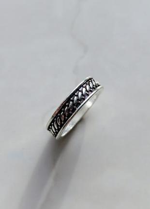 Кольцо серебряное braided thread