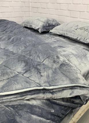 Велюровий комплект постільної білизни євро