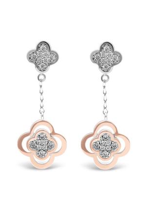 Серьги серебро 925 проба с золотой пластиной