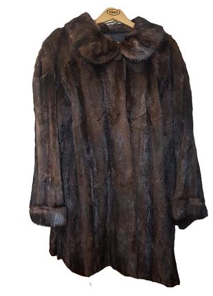 Шуба из натурального меха степной норки