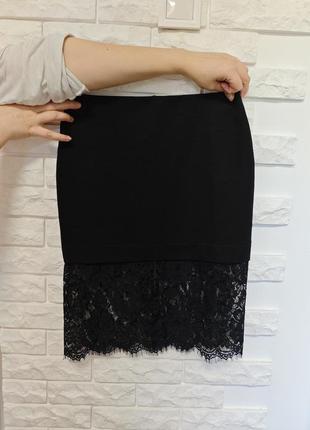 Topshop юбка черная с кружками 36 р s