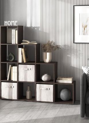 Книжковий стелаж, стелаж для книг ,полиці для книг, етажерки та тумби, полка в гостинную венге темний