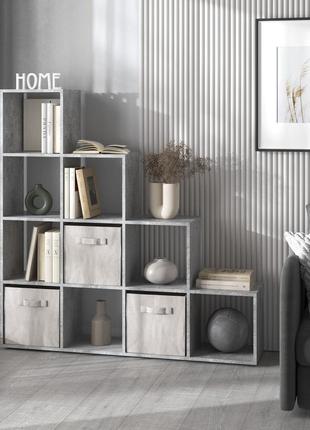 Книжковий стелаж, стелаж для книг ,полиці для книг, етажерки та тумби, полка в гостинную бетон