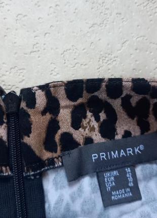 Стильная юбка мини леопард с высокой талией primark, l размер.4 фото