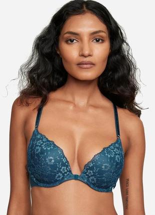 Бюстгальтер victoria's secret с push-up кружевной 80c синий