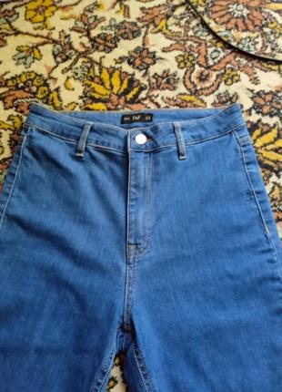 Жіночі сині джинси джегінси скіні завужені стрейчеві висока посадка без кишень легкі розмір s,m2 фото