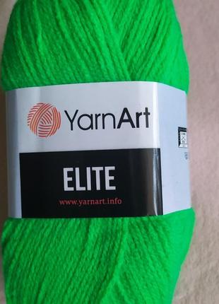 Пряжа ярнарт еліт колір — зелений яскравий