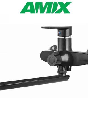 Змішувач для ванної amix oscar-006 euro black (без шланга та лійки), чорний