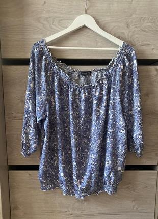 Легка віскозна блуза у принт