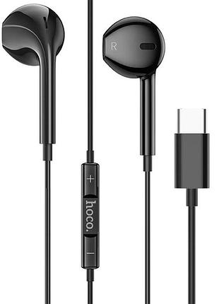 Наушники проводные вкладыши hoco m101 pro type-c гарнитура с микрофоном black