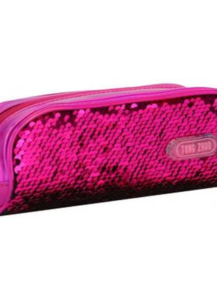 Пенал cool for school 2 відділення з паєтками червоно-рожевий (cf6490-rose)>>> задайте вопрос по товару в чате