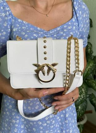 Жіноча міні сумочка стиль пінко з птахами, сумочка для дівчат pinko пташки