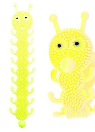 Браслет тянучка "гусінь" (18 см), жовтий