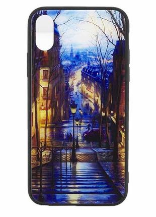 Чехол накладка glass case new apple iphone x, xs лестница