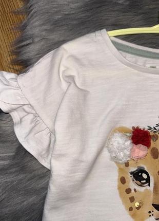 Прикольная хлопковая стильная футболка с милым тигренкой для девочки 5/6р tu2 фото